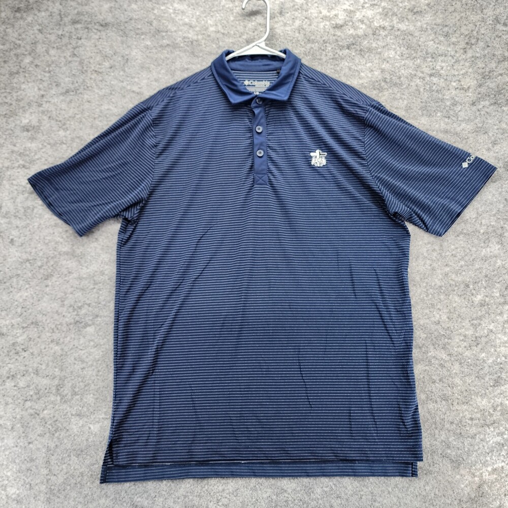 Columbia Golf Polo Shirt Mens Large Blue Short Sleeve